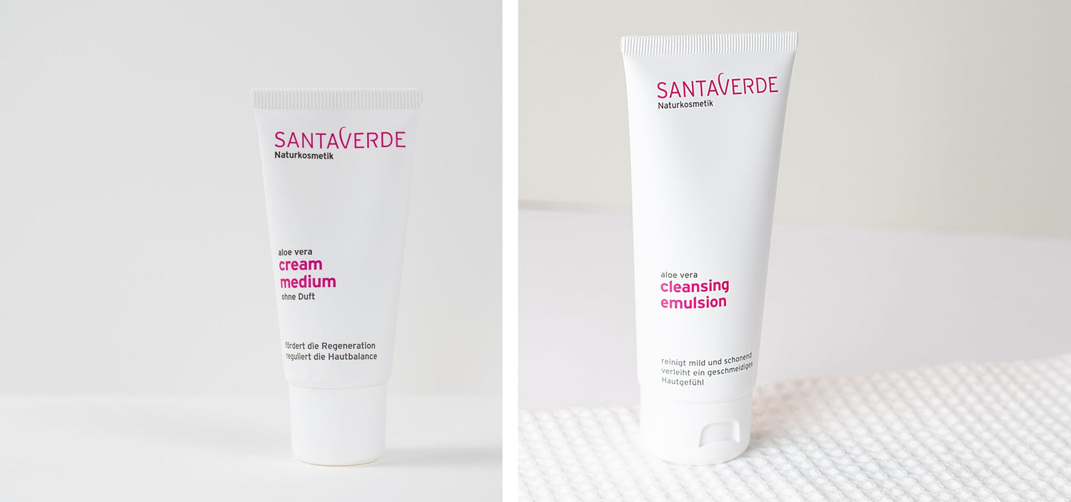 cream medium ohne Duft und cleansing emulsion von Santaverde