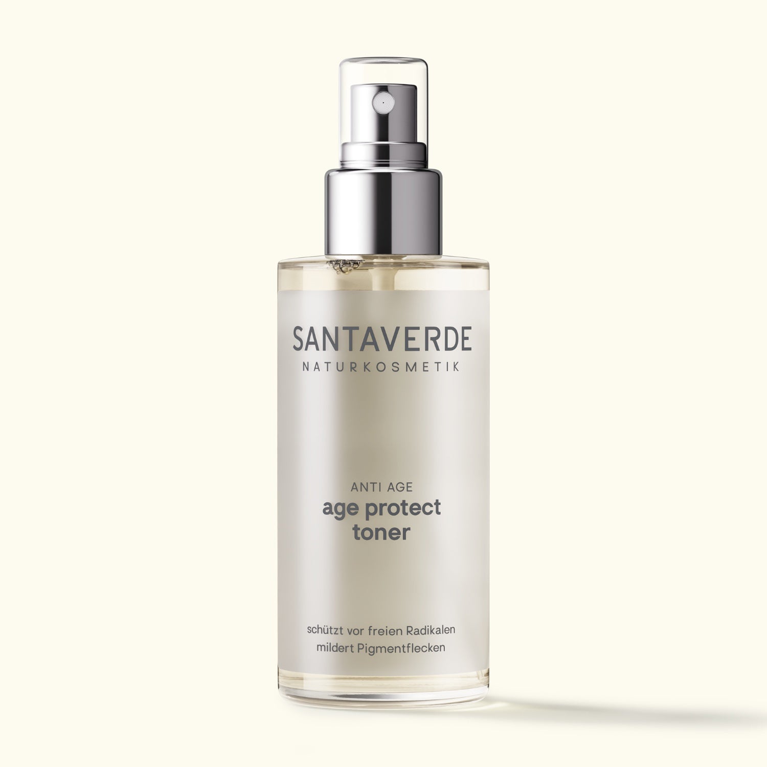 Santaverde Age Protect Toner 100 ml – revitalisierender Naturkosmetik Toner mit Aloe Vera und pflanzlichen Wirkstoffen, minimalistisch präsentierte Sprühflasche