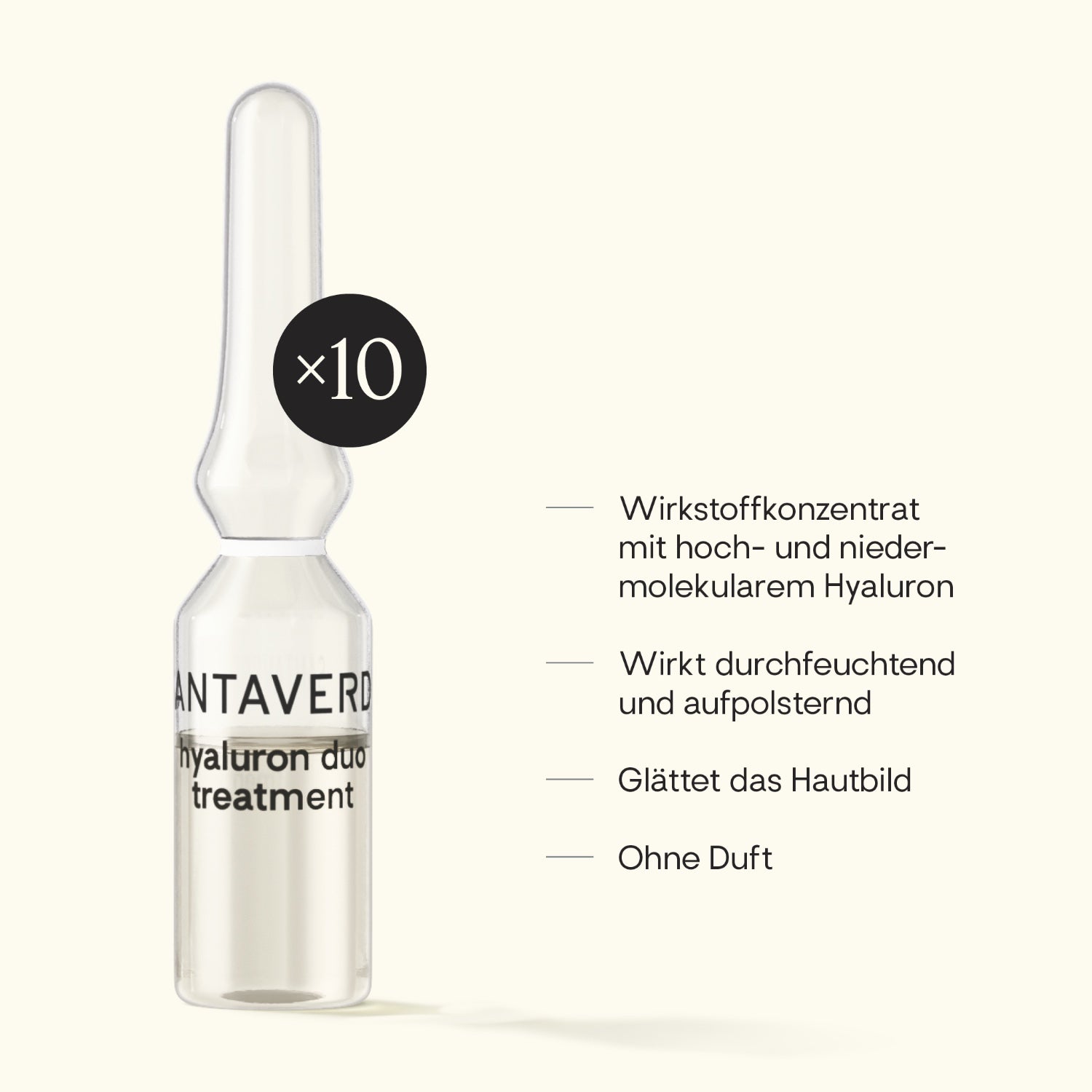Santaverde Hyaluron Duo Treatment ohne Duft – Naturkosmetik-Texturbild der feuchtigkeitsspendenden Aloe Vera und Hyaluron Ampullen-Kur