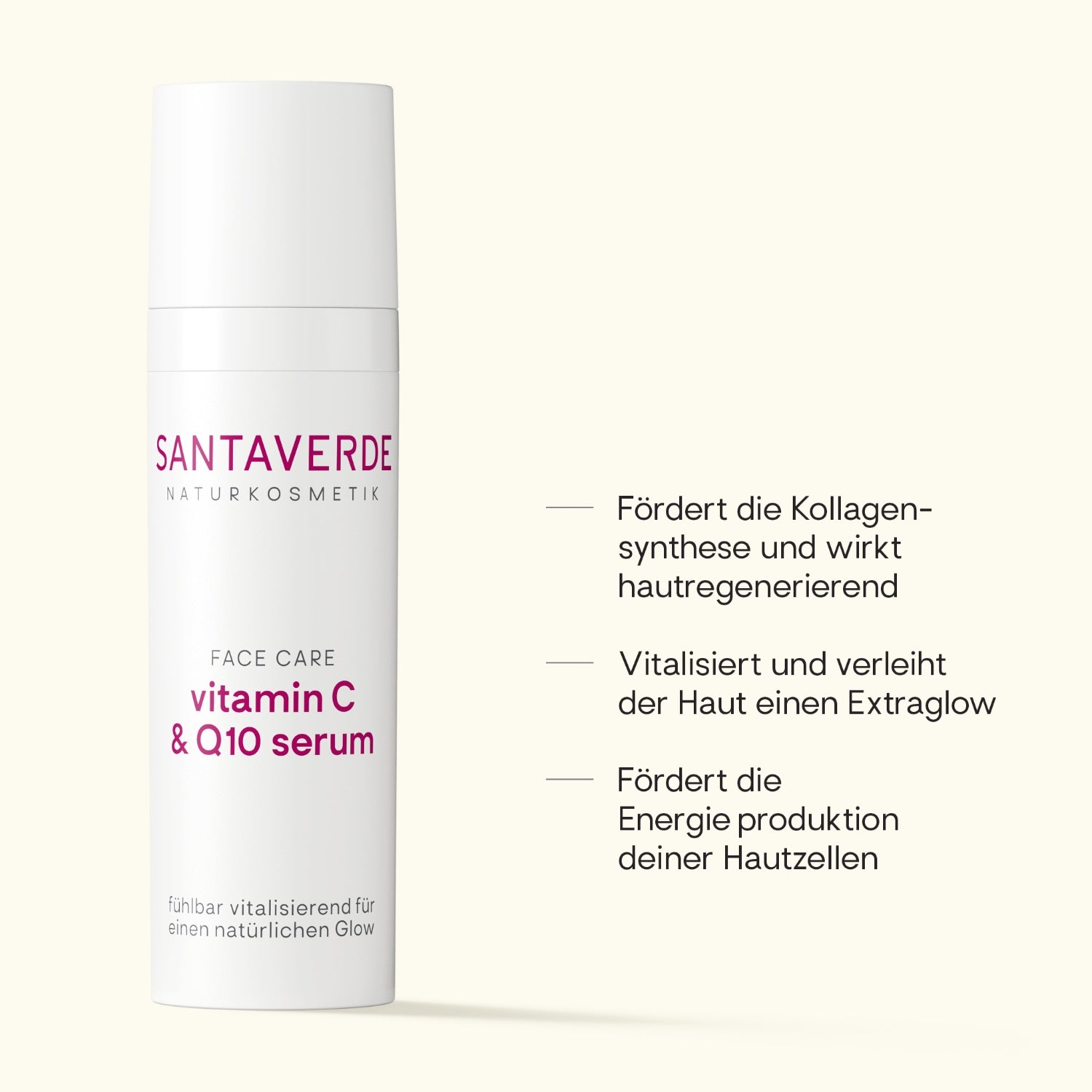 Santaverde Vitamin C & Q10 Serum Textur – mit den Haupteigenschaften