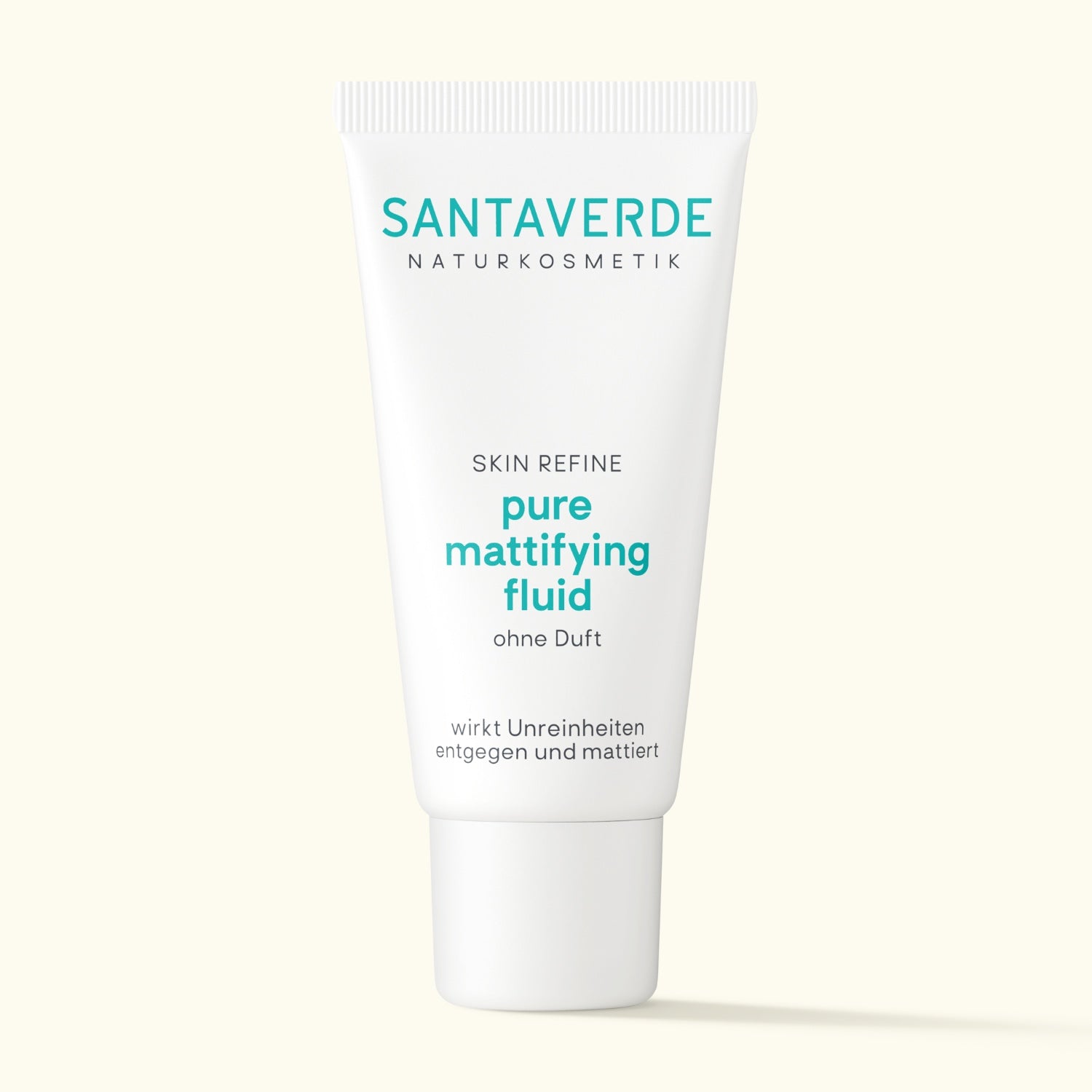 Santaverde Pure Mattifying Fluid ohne Duft 30 ml – Aloe Vera Naturkosmetik mattierendes Gesichtsfluid für unreine und empfindliche Haut, minimalistisch präsentiert