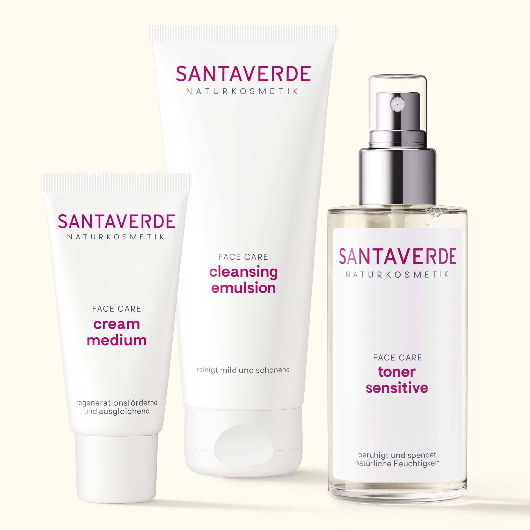 Santaverde Pflegeset für trockene Haut Gesichtspflege FACE CARE Linie