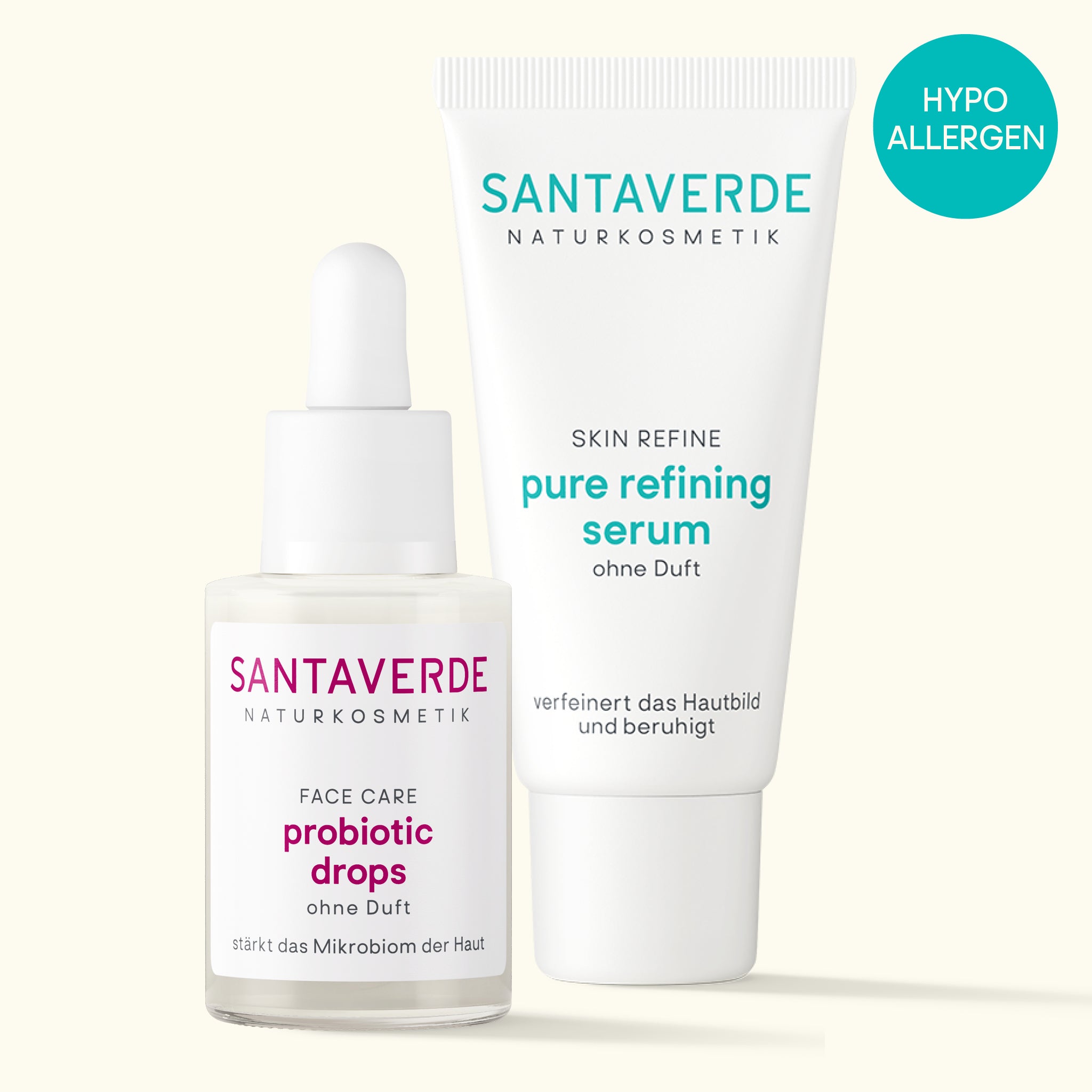 Santaverde Barrier Protect Duo – regenerierendes Pflege-Duo aus Drops und Serum zur Stärkung der Hautschutzbarriere mit Hypoallergen-Störer