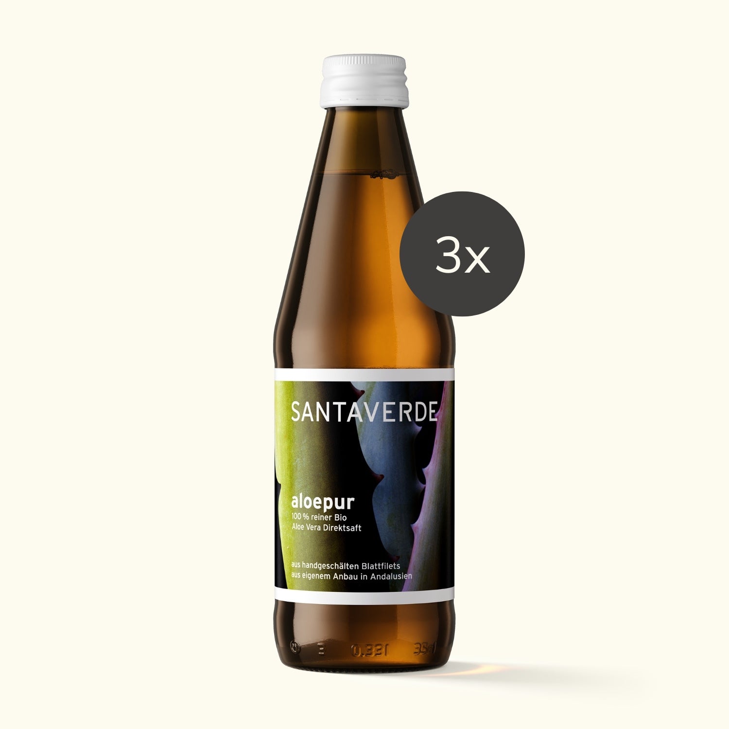 aloepur saft 3er-Set: Reiner Bio Aloe Vera Saft - Santaverde Naturkosmetik
