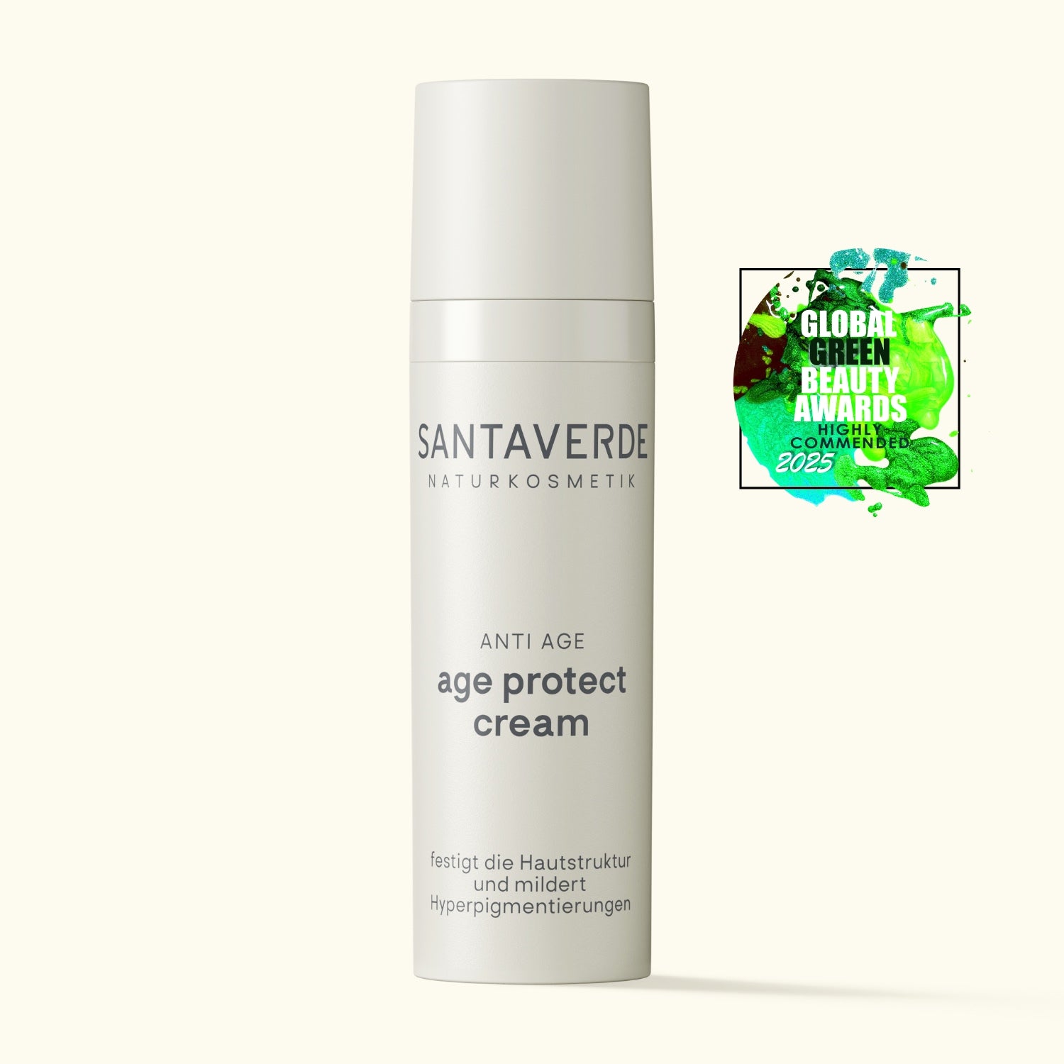 Santaverde age protect cream mit Global Green Beauty Award 2025 Logo