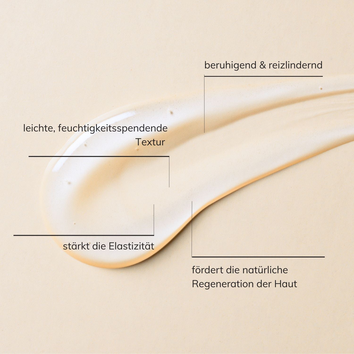 Textur des hydro repair gels auf helle apricotfarbenem Untergrund