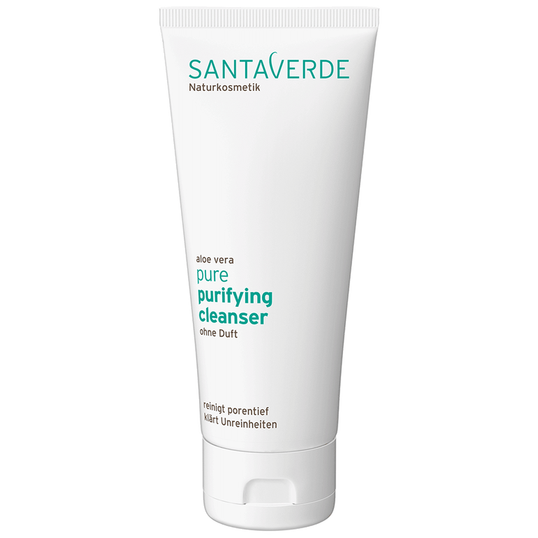 ölfreies Gesichtsreinigungsgel mit Salicylsäure gegen Unreinheiten - Santaverde Naturkosmetik pure purifying cleanser - Tube