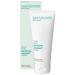 ölfreies Gesichtsreinigungsgel mit Salicylsäure gegen Unreinheiten - Santaverde Naturkosmetik pure purifying cleanser - Tube und Umverpackung