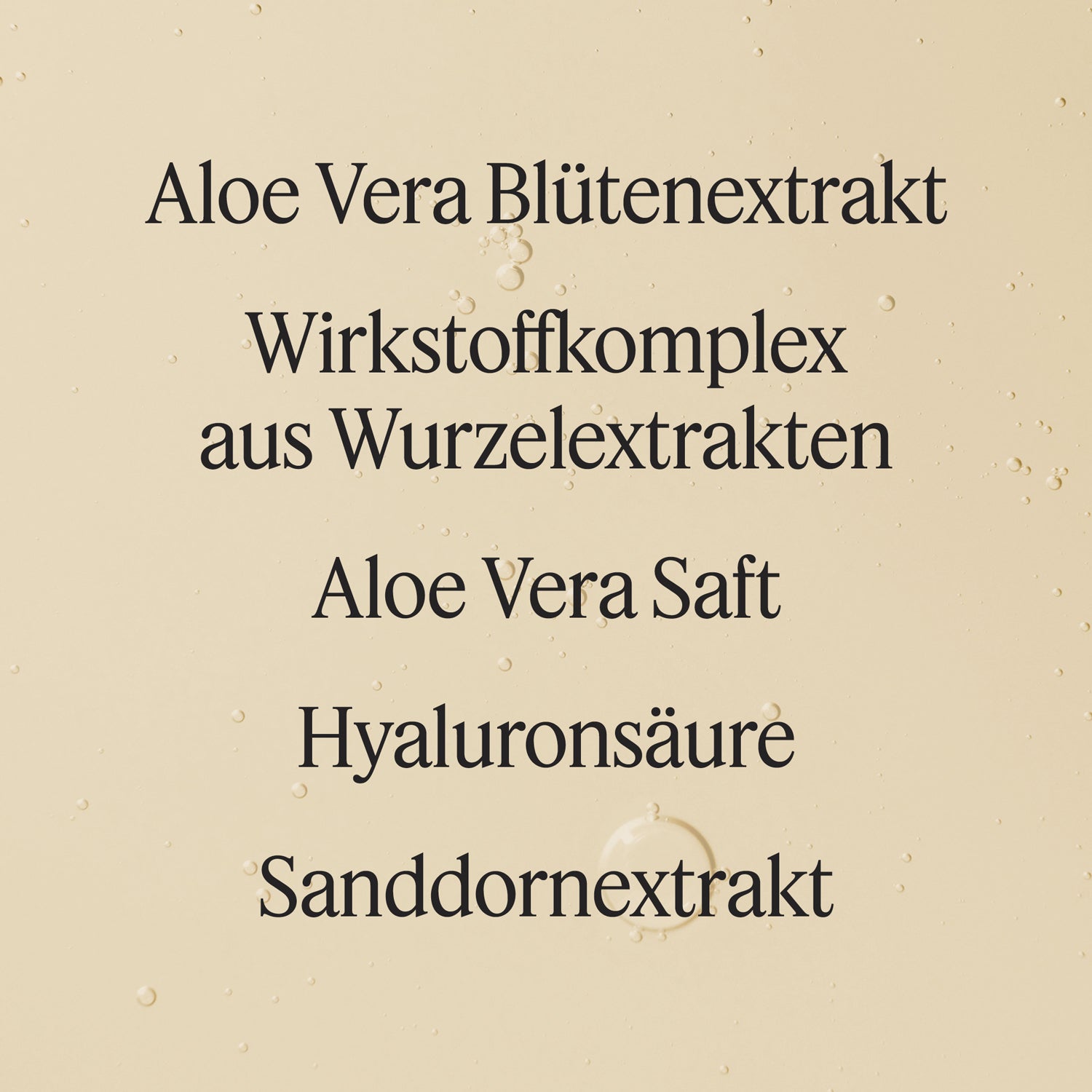 Texturbild Santaverde Age Protect Intensive Treatment – mit Hauptinhaltsstoffen wie Aloe vera Blütenextrakt, Hyaluronsäure und Aloe Vera Saft, zur Glättung und Zellschutz bei reifer Haut.
