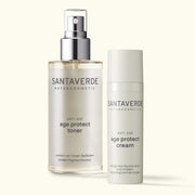 Santaverde Age Protect Duo – Aloe Vera Naturkosmetik Set für reife Haut mit  Gesichtscreme und Gesichtstoner, minimalistisch präsentiert
