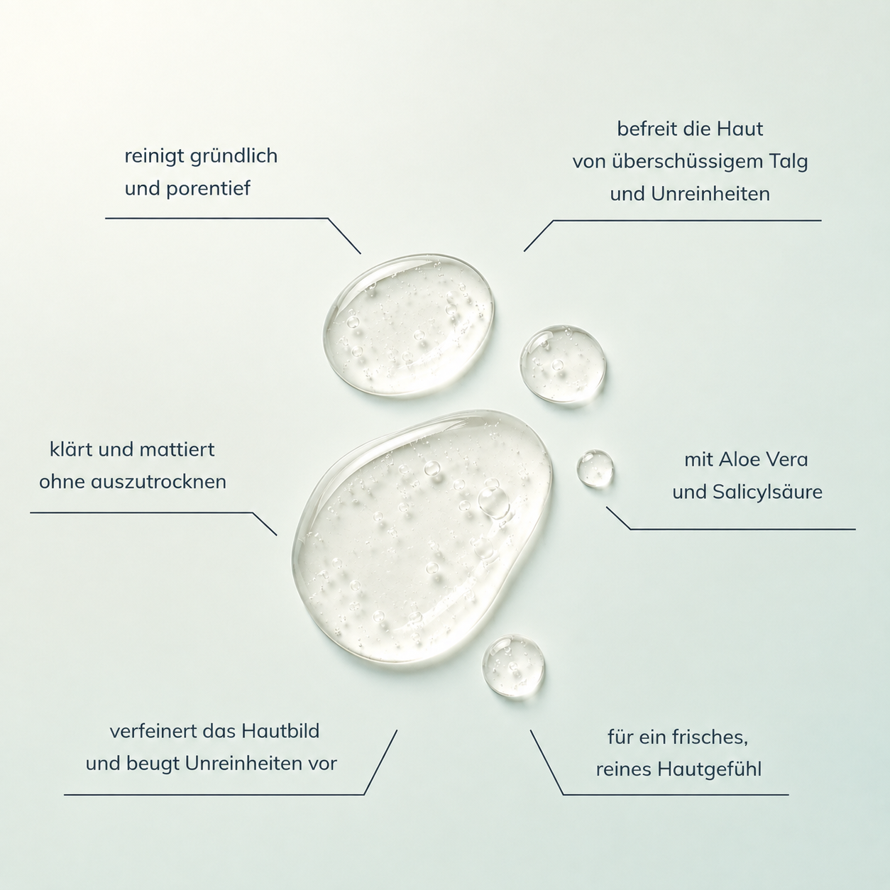 Grafik zu den Pflegeeigenschaften des Santaverde purifying cleanser 