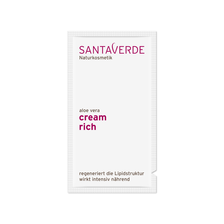 reichhaltige und nährende Gesichtscreme für besonders trockene Haut - Santaverde Naturkosmetik cream rich - Probe