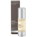 Anti-Age Gesichtscreme für ein geglättetes Hautbild - Santaverde Naturkosmetik XINGU age perfect cream - Pumpspender und Umverpackung