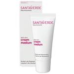 ausgewogene und feuchtigkeitsspendende Gesichtscreme mit Hyaluron für normale bis trockene Haut - Santaverde Naturkosmetik cream medium - Tube und Umverpackung