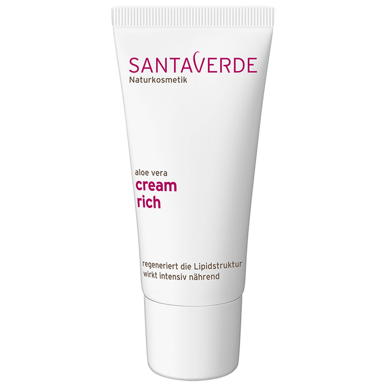reichhaltige und nährende Gesichtscreme für besonders trockene Haut - Santaverde Naturkosmetik cream rich - Tube