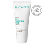 leichte Gesichtspflege für ein mattiertes und klares Hautbild - Santaverde Naturkosmetik pure mattifying fluid - Packung und Inhalt